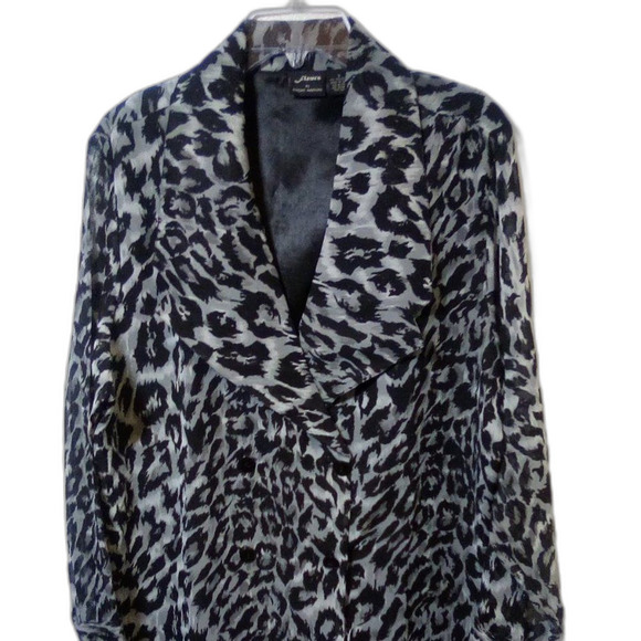 Fleurs By Elegant Additions Leopard Print Blazer Size: S - Picture 1 of 15